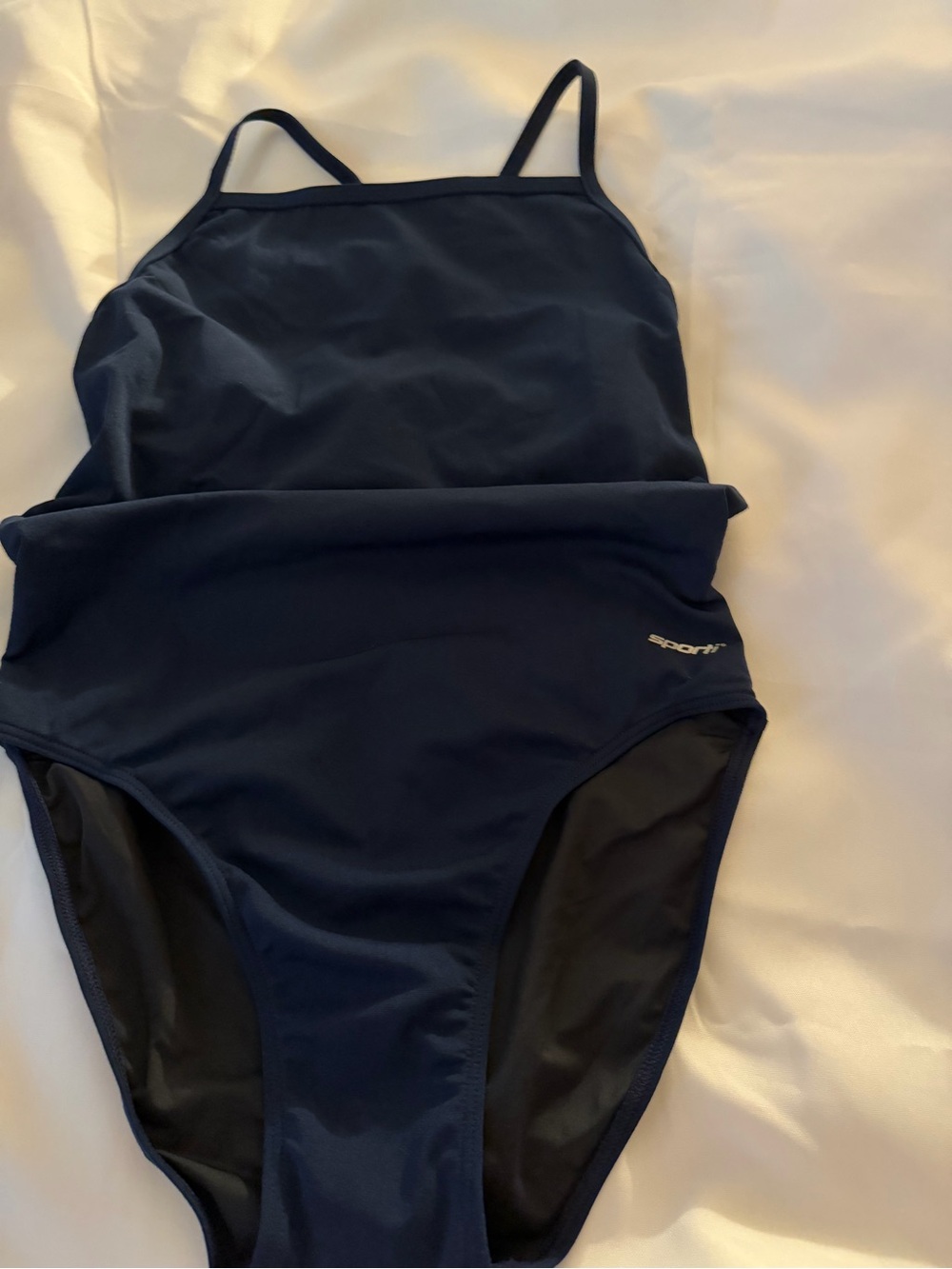 Women’s Navy Blue One-Piece Swimsuit - Sporty Design